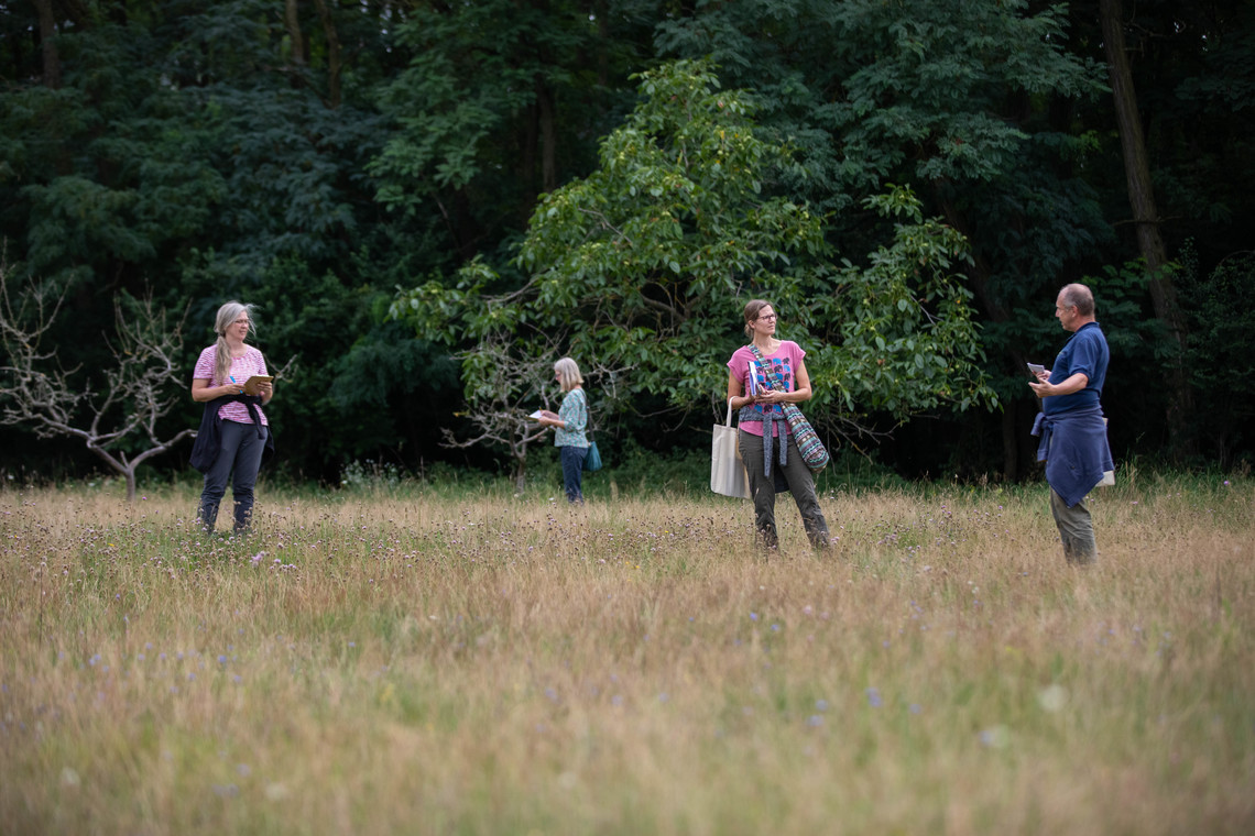 Vier Menschen stehen auf einer Wiese | © Arthur Bauer