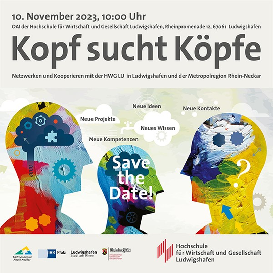 Header der Veranstaltung Kopf sucht Köpfe  | © Hochschule für Wirtschaft und Gesellschaft Ludwigshafen