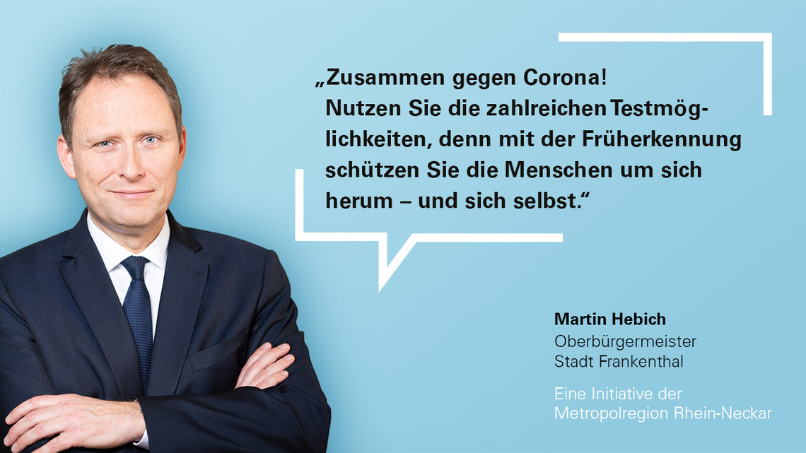 Oberbürgermeister Hebich für Corona-Tests | © MRN GmbH