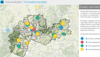 Screenshot Innovationsradar Rhein-Neckar | © MRN GmbH Screenshot Innovationsradar Rhein-Neckar | © MRN GmbH