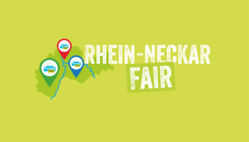 Logo Rhein-Neckar Fair | © Rhein-Neckar Fair Grafische Darstellung der Metropolregion Rhein-Neckar mit Fair Trade Siegeln | © Rhein-Neckar Fair