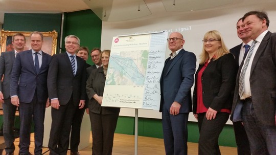 Startschuss für das Modellvorhaben Radschnellweg Heidelberg - Mannheim 08.02.2018 | © VRRN / Gr