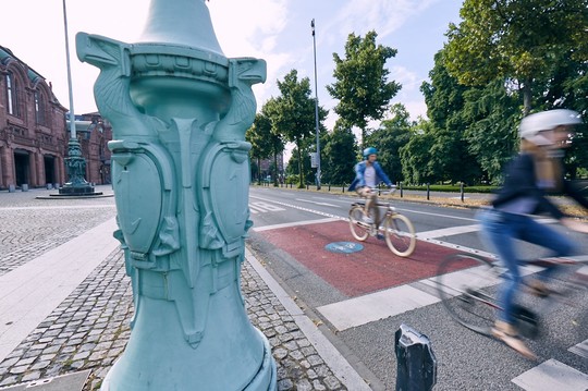 Radverkehr in der Mannheimer Innenstadt | © Stadt Mannheim