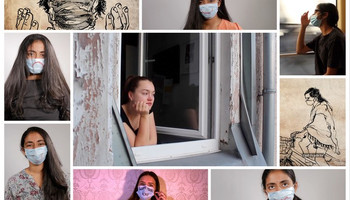 Collage aus den Girls Go Movie Filmen 2020 | © Girls Go Movie Collage von Mädchen mit Masken | © Girls Go Movie